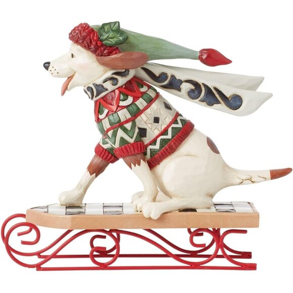 Jim Shore Heartwood Creek Highland Glen Dog on Sled Dashing Downhill Figurine - Picture 6 of 6